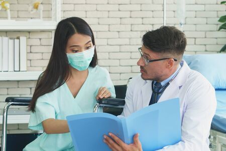 Corona virus, Covid 19 has spread throughout the world. Doctors are taking care of and closely...