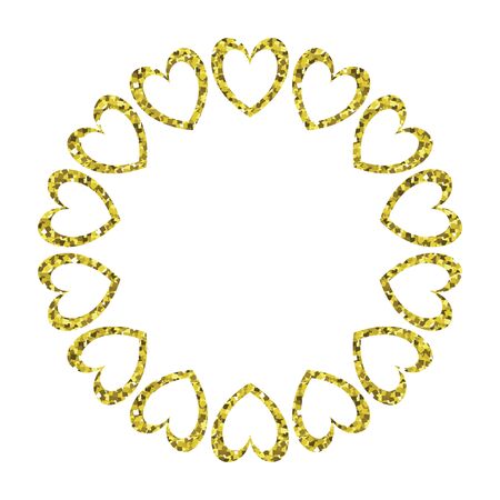 Happy Valentine's Day round frame with space for text.のイラスト素材