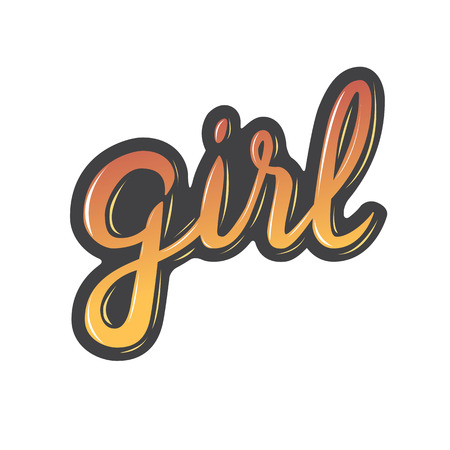 Vector handwritten calligraphic word "girl".のイラスト素材