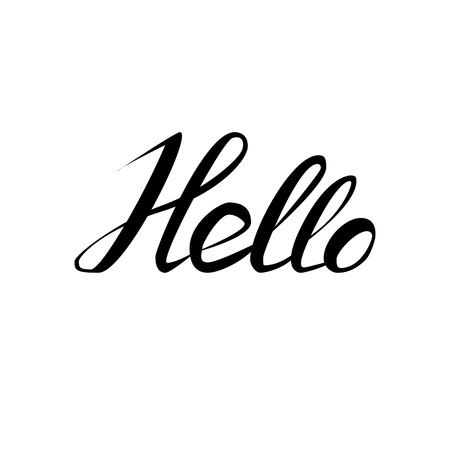 Vector handwritten calligraphic word Hello.のイラスト素材