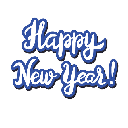 Vector handwritten lettering "Happy New Year" with shadow.のイラスト素材