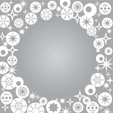 Round frame template for Christmas cards, invitations, backgrounds and more with space for text.のイラスト素材