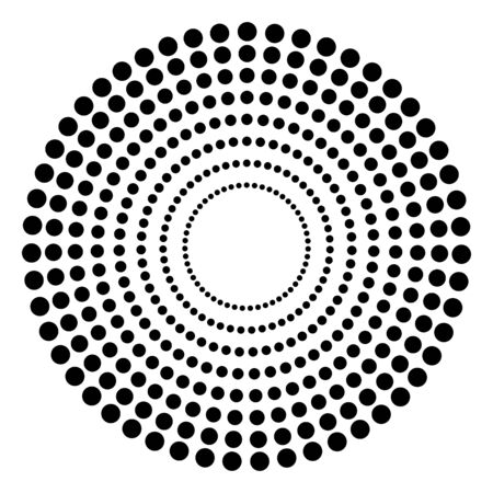 Abstract dotted concentric circles background. 3d abstract frame. Optical illusion.のイラスト素材
