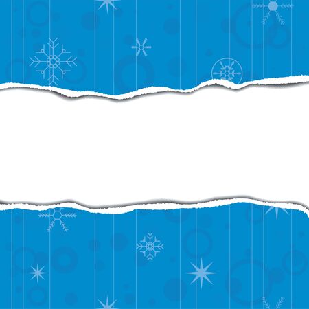 Christmas greeting card template with torn paper edges. Space for  text.のイラスト素材
