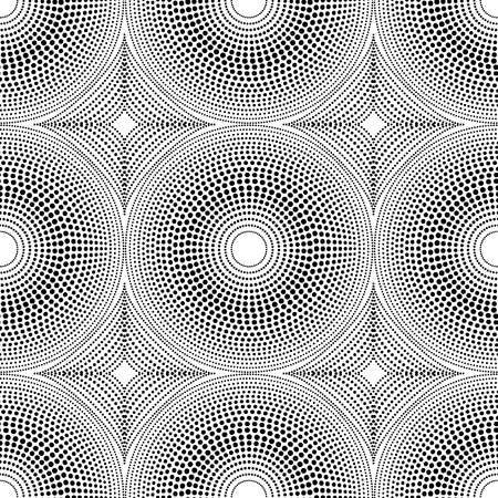 A Vector seamless abstract background. Dotted concentric circles. Optical illusion.のイラスト素材