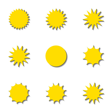 Vector set of isolated labels with starry edges. Space for text. のイラスト素材