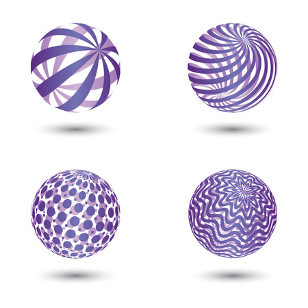 Vector set of four abstract spheres with shadow.のイラスト素材