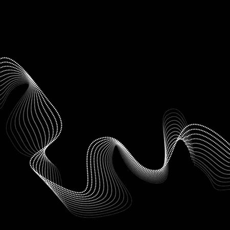 Vector abstract background. Twisted dotted lines. Optical illusion. Design for posters, banners, cards with space for text.のイラスト素材