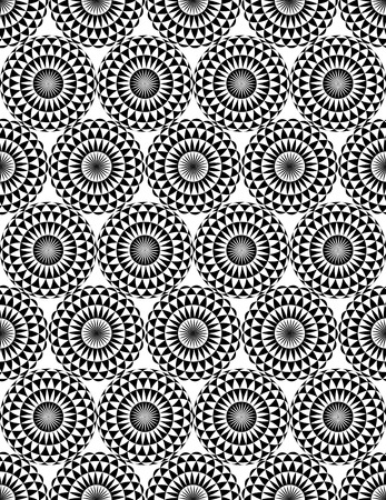 Abstract seamless background. Black and white abstract flowers. のイラスト素材