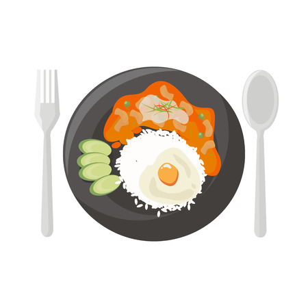 Thai food vector illustration cartoonのイラスト素材