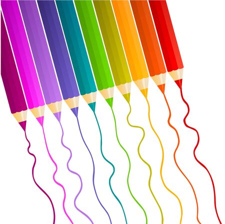 color pencil set leaving colorful tracesのイラスト素材