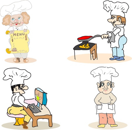 Set of chef cooksのイラスト素材