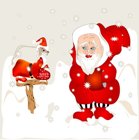 Santa and Dragonのイラスト素材
