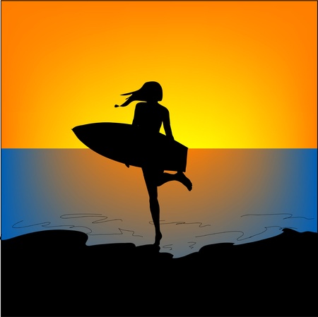 On a beachのイラスト素材