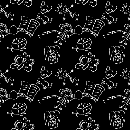 Chalk doodles seamless patternの写真素材