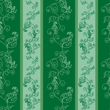 Green floral seamless patternのイラスト素材
