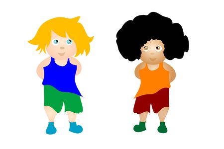 Playing boysのイラスト素材