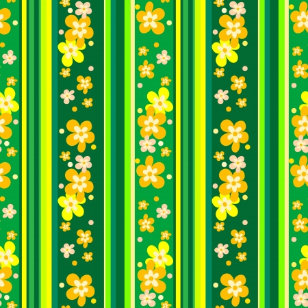 Green floral seamless patternのイラスト素材