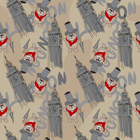 London Trip Seamless Patternのイラスト素材