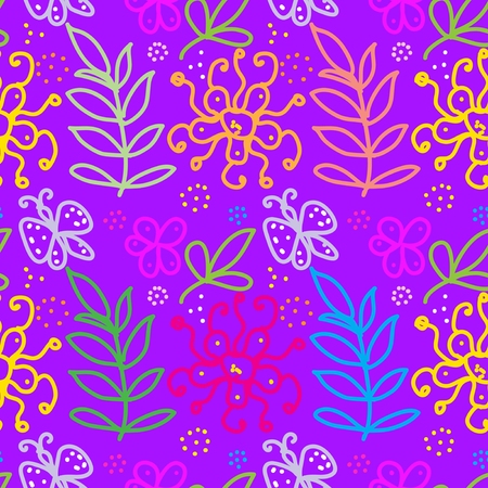 Summer Doodles Seamless patternのイラスト素材