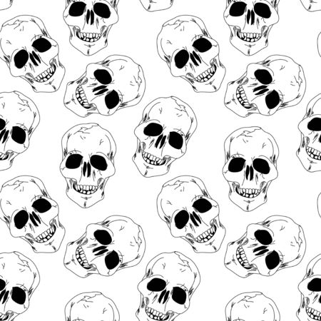 Skull Seamless patternのイラスト素材