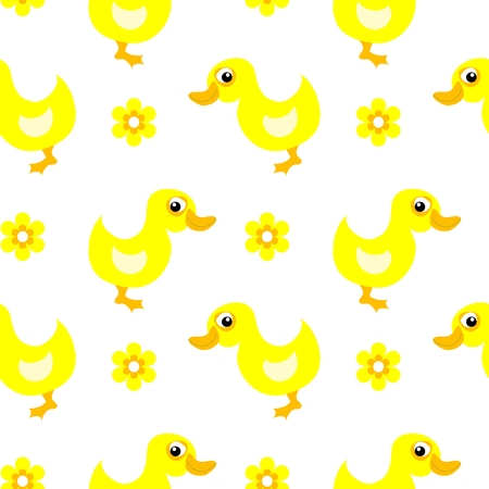 Ducks Childish Seamless PAtternのイラスト素材