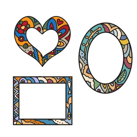 Set of decorative framesのイラスト素材