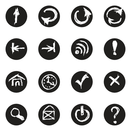 Chalk doodles icons setのイラスト素材