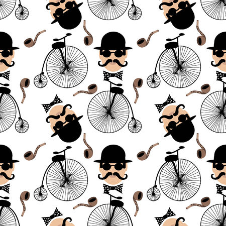 Hipster Seamless Patternのイラスト素材