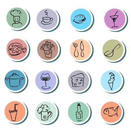 Food and drink doodles icons setのイラスト素材
