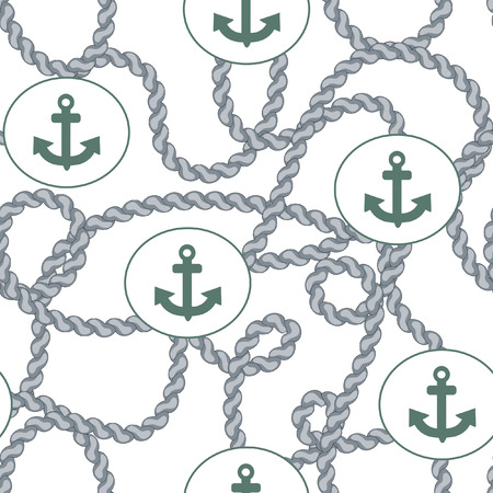Anchor Rope Seamless Patternのイラスト素材