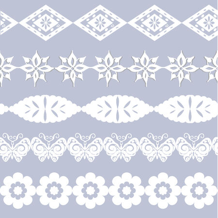 Set of seamless lace bordersのイラスト素材