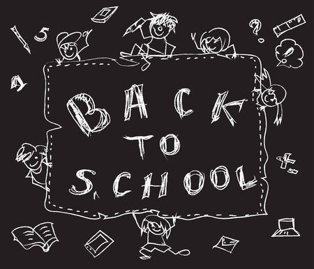 Back to school chalk doodlesのイラスト素材