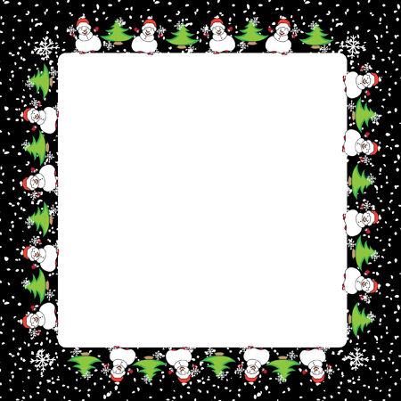 Snowman Christmas card templateのイラスト素材