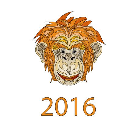 Fair Monkey 2016 year symbol cartoonのイラスト素材