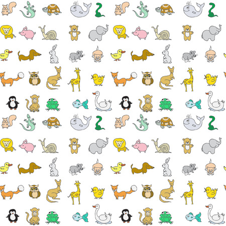 Baby animals icons seamless patternの写真素材