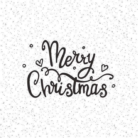 Merry Christmas handwritten lettering made with ink. Hand drawn X-mas Congratulation. Isolated vector on white background.のイラスト素材