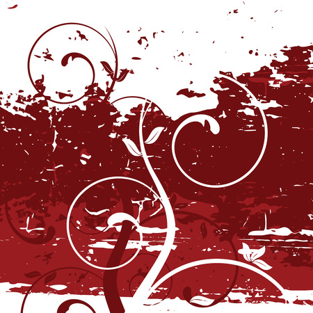 grunge floral background, vector illustrationのイラスト素材
