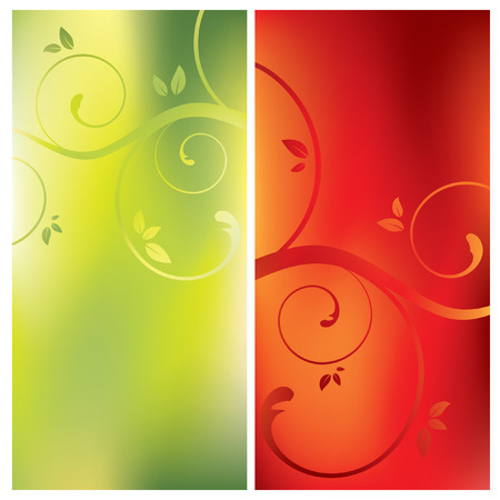 set of floral card backgrounds, vector illustrationのイラスト素材