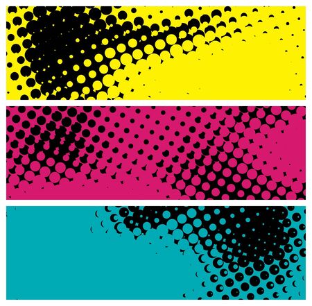 grunge halftone banners, illustrationのイラスト素材