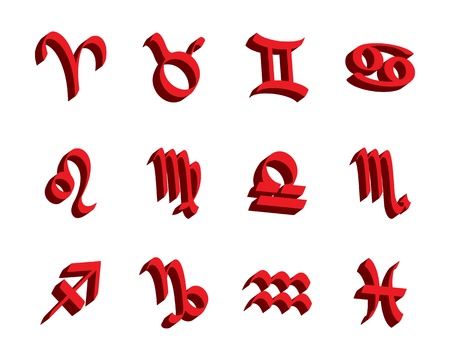 horoscope zodiac signs, set of iconsのイラスト素材