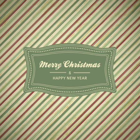 vintage christmas card background with red and green stripes, vector illustrationのイラスト素材