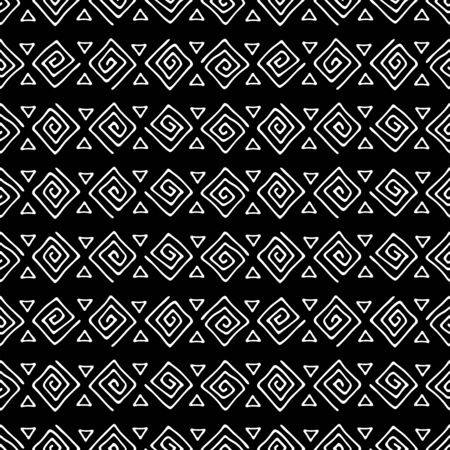 Seamless hand drawn pattern, vector illustration. Abstract geometric vector pattern with squares.のイラスト素材