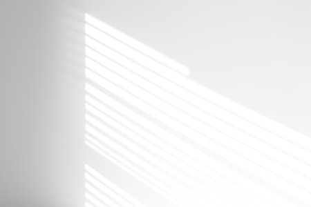 Shadow overlay effect on white background. Abstract sunlight background with window shadows.