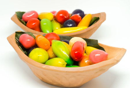 The Thai dessert of deletable Imitation Fruits.の写真素材
