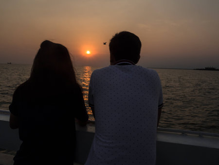 The Couple being together seaside.