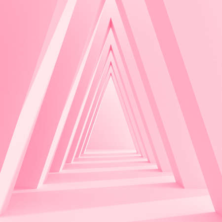 Minimal style of pattern tunnel space, abstract architectural details with shadow on archway. 3D rendering.の写真素材