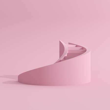Abstract mock-up scene in minimal style, Spiral staircase. 3D rendering.の写真素材