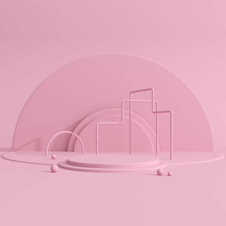 Abstract mock-up scene in minimal style, Podium with geometry form, Product presentation, pastel...