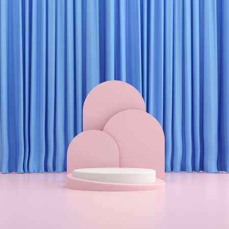 Abstract geometry mock up of podium in minimal style. 3D rendering.の写真素材